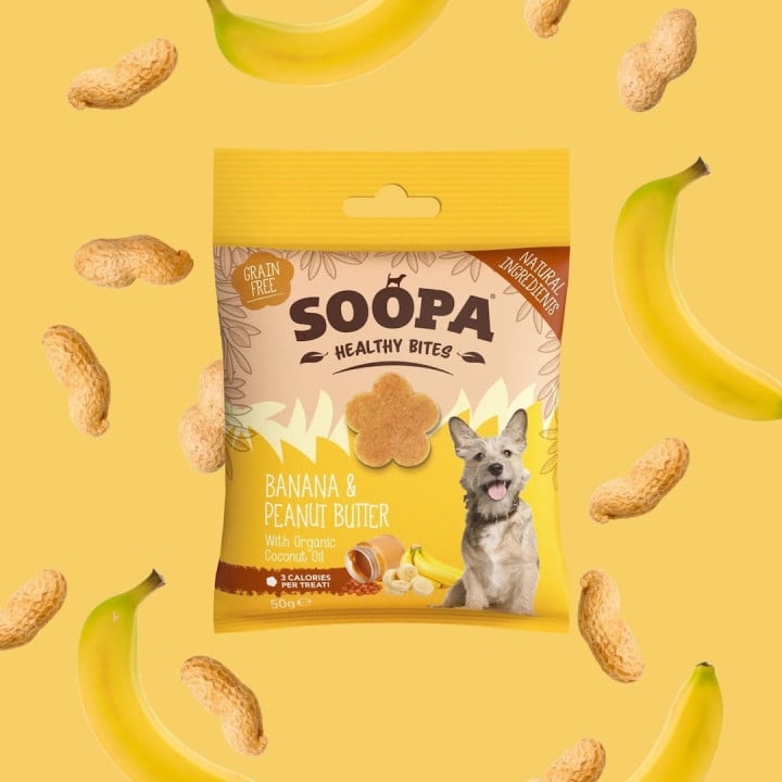 Bananų ir riešutų sivesto skanėstai šunims, SOOPA