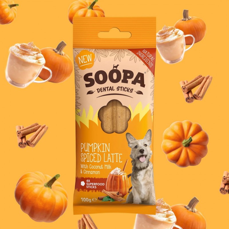 Pumpkin Spiced Latte Sticks lazdelės šunims, SOOPA