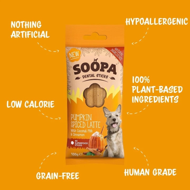 Pumpkin Spiced Latte Sticks lazdelės šunims, SOOPA
