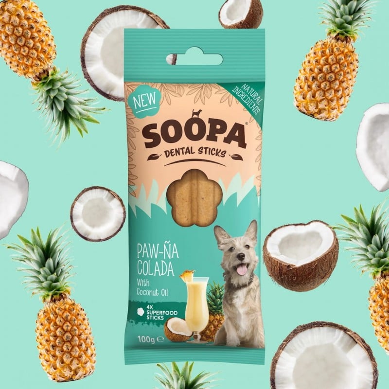 Paw-Na Colada lazdelės šunims, SOOPA
