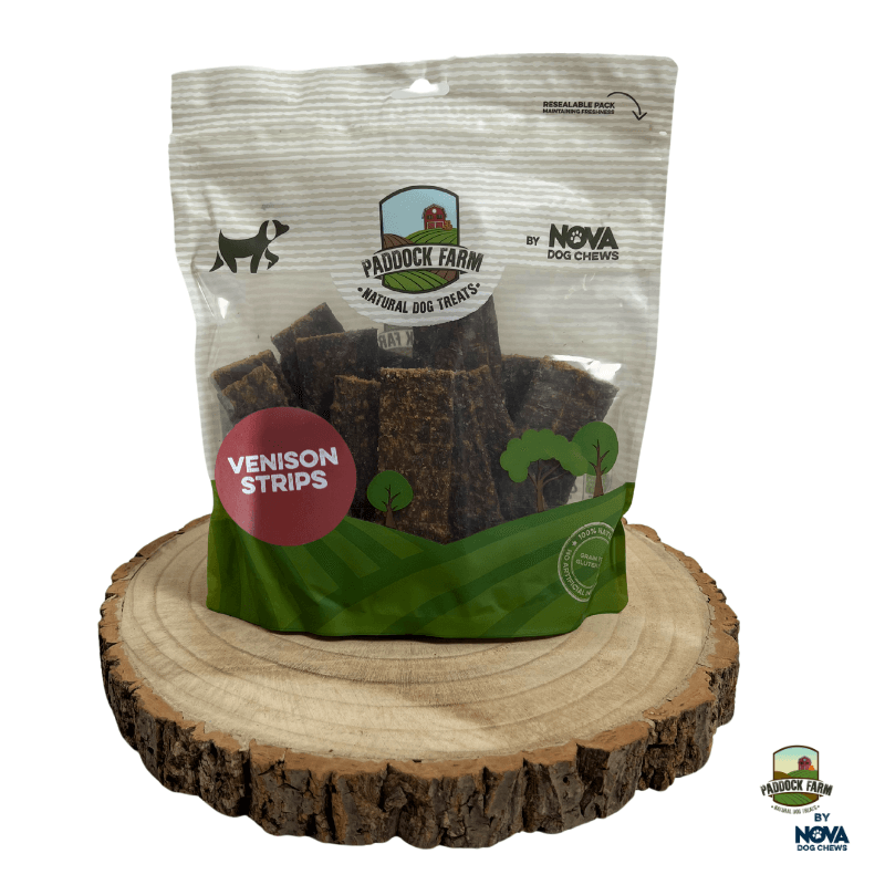 Stirnienos juostelės skanėstas šunims „Venison Strips“ 100% natūralios, 500g