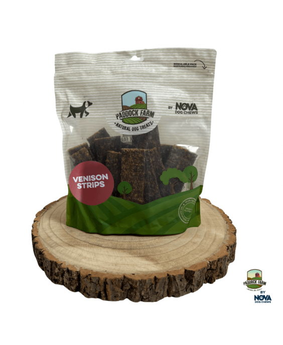 Šernienos juostelės skanėstas šunims – Wild Boar Strips, 500 g – Paddock Farm