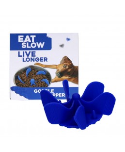 Lėto ėdimo priedas dubenėliui, Gobble Stopper (mėlynas), Eat Slow Live Longer