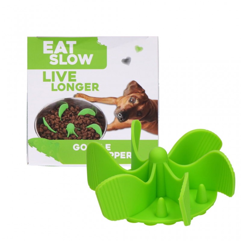 Lėto ėdimo priedas dubenėliui, Gobble Stopper (žalias), Eat Slow Live Longer