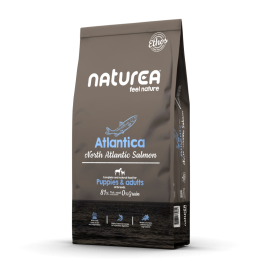 Sausas maistas suaugusiems ir jauniems šunims su lašiša – Naturea Ethos Atlantic Salmon Adult & Puppies