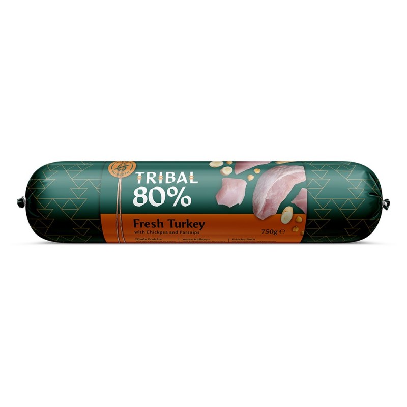 Gurmaniška dešra šunims su šviežia kalakutiena „Gourmet Sausage 80% Fresh Turkey“, TRIBAL