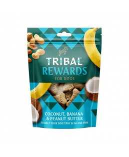 Skanėstai šunims su kokosais, bananais ir žemės riešutų sviestu „Coconut, Banana & Peanut Butter“ TRIBAL, 125g