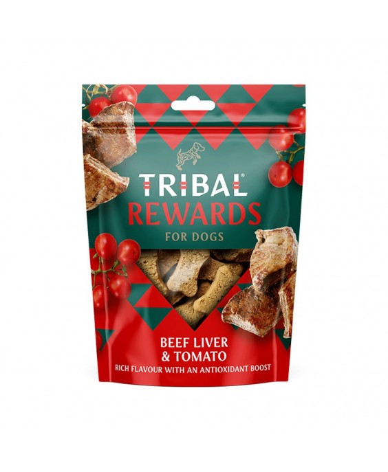 Skanėstai šunims su jautiena ir pomidorais „Beef & Tomato“ TRIBAL, 125g