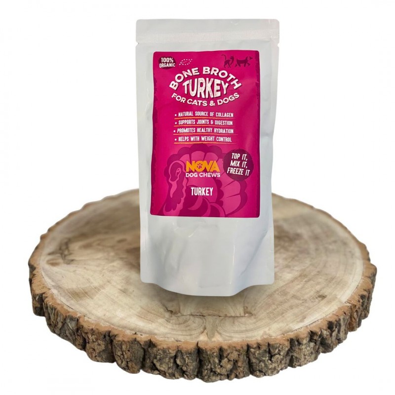 Kalakutienos sultinys šunims ir katėms Turkey Bone Broth, 230ml Kalakutienos sultinys šunims ir katėms Turkey Bone Broth, 230ml