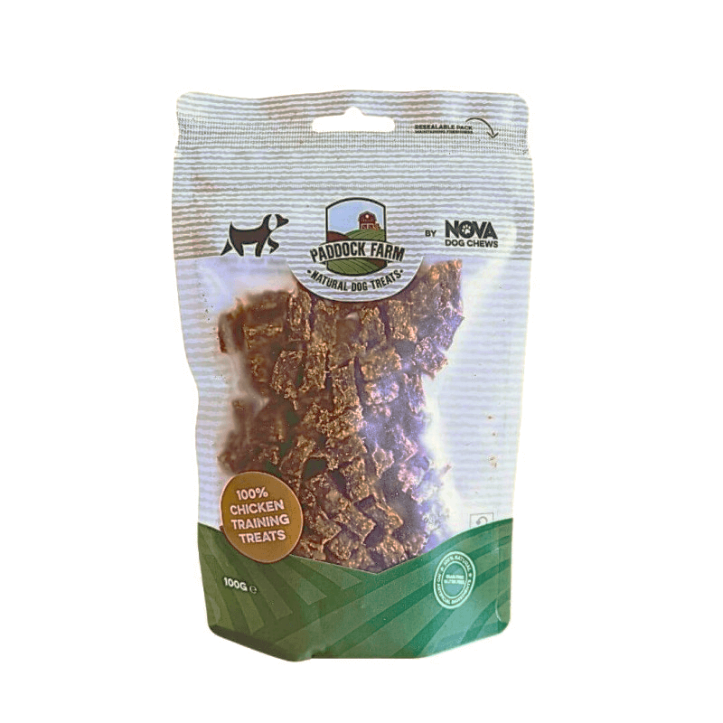 Skanėstai dresūrai šunims su vištiena – Chicken Training Treats, 100 g – Paddock Farm