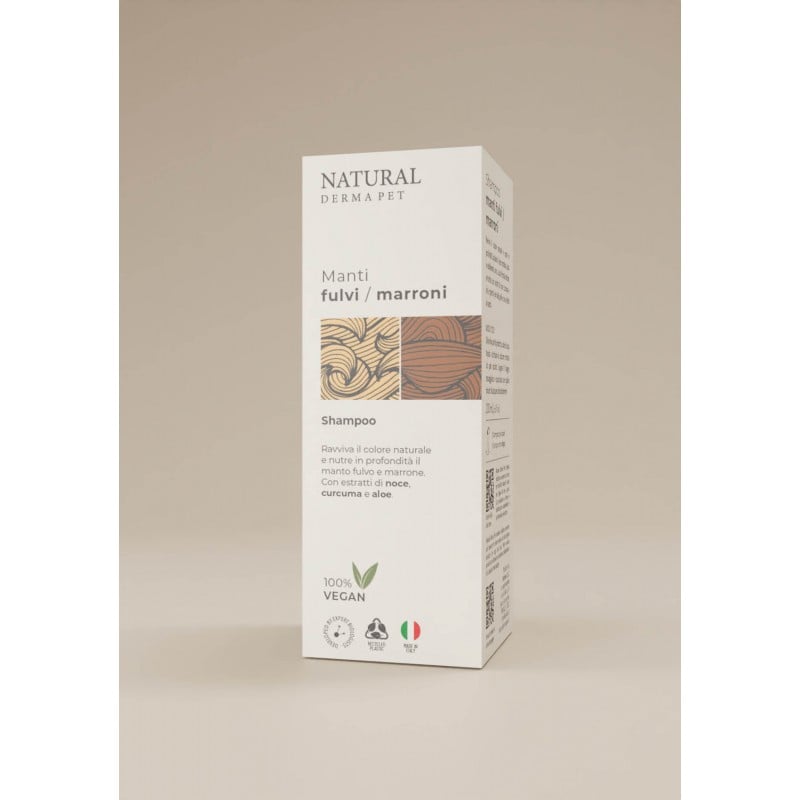 Natural Derma Pet Brown Coat Shampoo – Šampūnas rudam ir gelsvai rusvam kailiui, 200ml