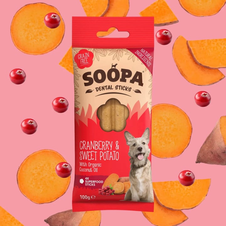 SOOPA Spanguolių ir linų sėmenų dental sticks lazdelės šunims 100gr