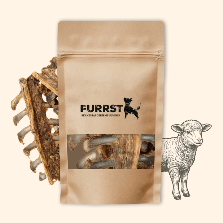 FURRST ėriuko kaklo kaulai šunims | Hipoalerginis kramtalas, 100g