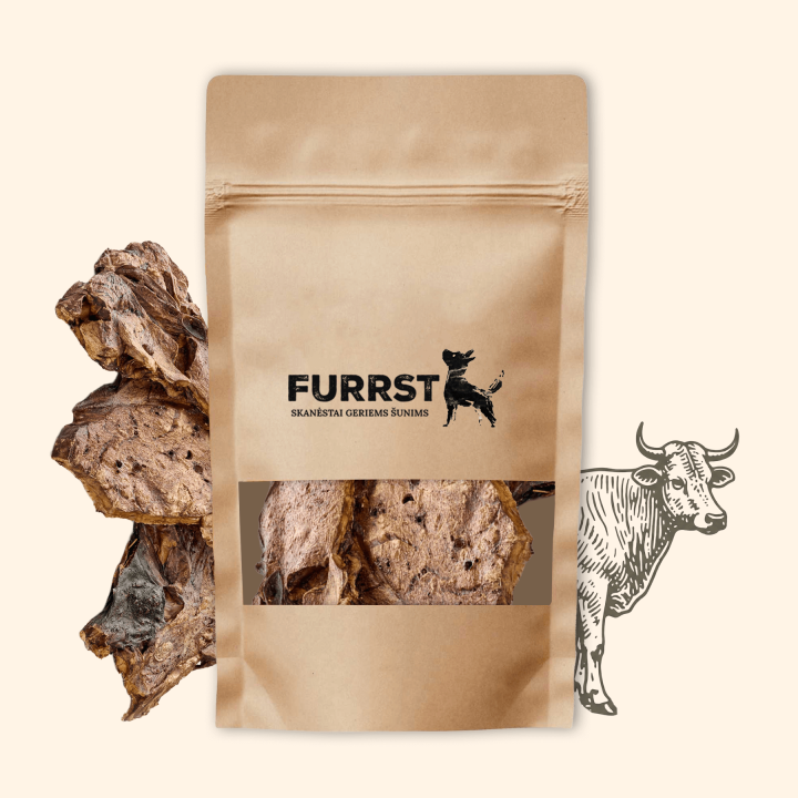 FURRST džiovinti jaučių plaučiai šunims | Natūralus kramtalas, 100g