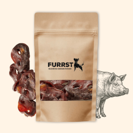 FURRST džiovinti kiaulių šnipai | Mažo riebumo kramtalas šunims, 100g