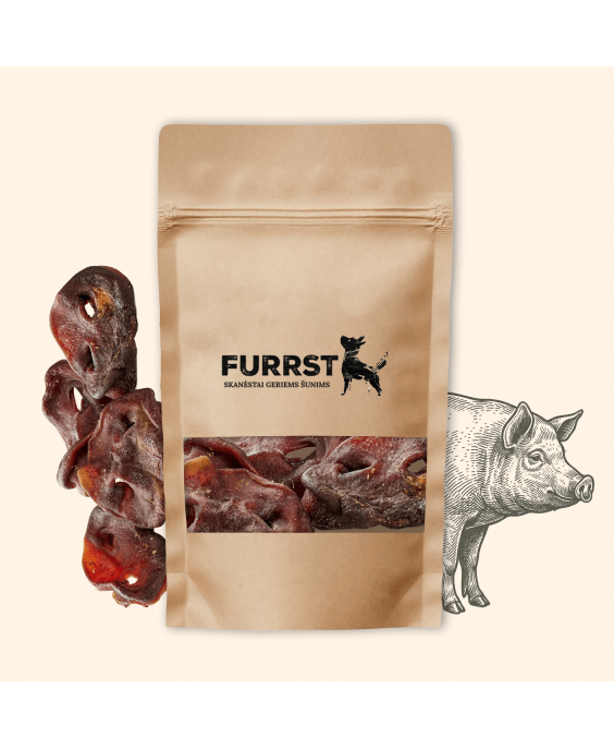 FURRST džiovinti kiaulių šnipai | Mažo riebumo kramtalas šunims, 100g