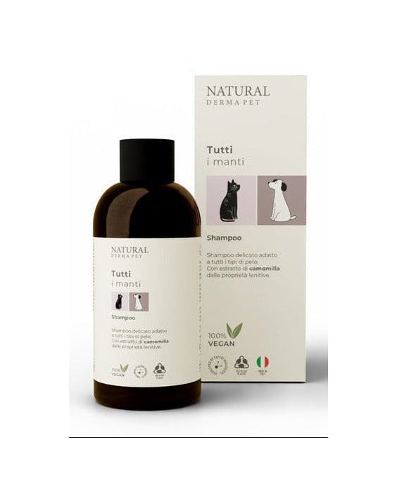 Natural Derma Pet šampūnas šunims ir katėms visų tipų kailiui, 200ml