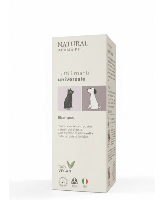 Natural Derma Pet šampūnas šunims ir katėms visų tipų kailiui, 200ml