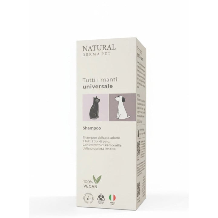 Natural Derma Pet šampūnas šunims ir katėms visų tipų kailiui, 200ml
