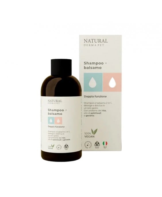 Natural Derma Pet šampūnas ir kondicionierius kailiui 2in1, 200ml