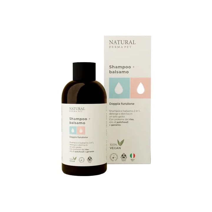 Natural Derma Pet šampūnas ir kondicionierius kailiui 2in1, 200ml