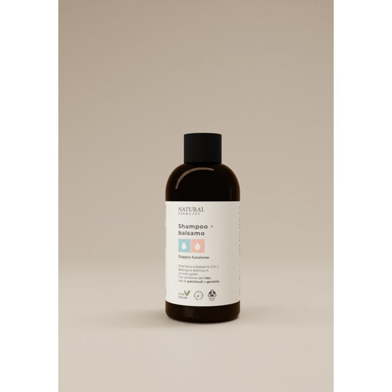Natural Derma Pet šampūnas ir kondicionierius kailiui 2in1, 200ml