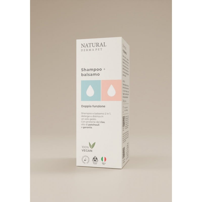 Natural Derma Pet šampūnas ir kondicionierius kailiui 2in1, 200ml