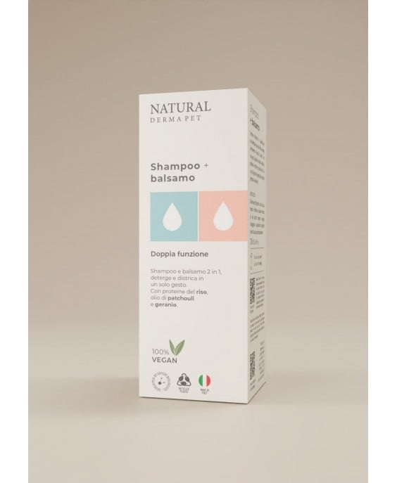 Natural Derma Pet šampūnas ir kondicionierius kailiui 2in1, 200ml