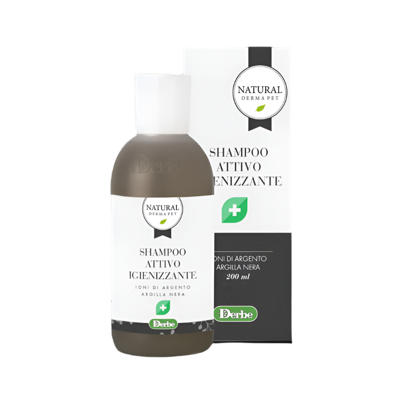 Natural Derma Pet šampūnas šunims su sidabru ir juodu moliu, 200 ml