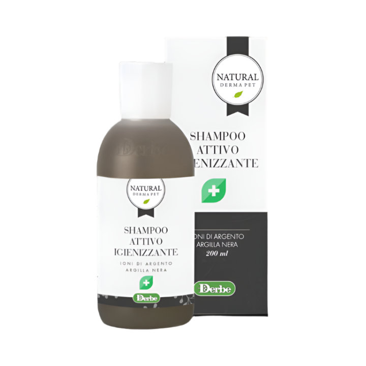 Natural Derma Pet šampūnas šunims su sidabru ir juodu moliu, 200 ml