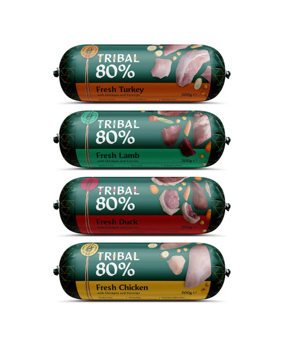 Šlapias maistas šunims su vištiena | Tribal Gourmet Sausage Chicken