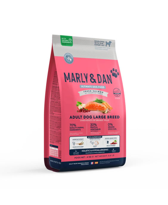 Sausas maistas didelių veislių šunims su lašiša - Marly & Dan