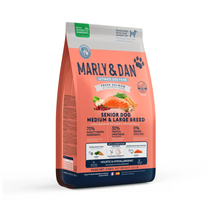 Marly & Dan sausas maistas vidutinių-didelių veislių šunims senjorams