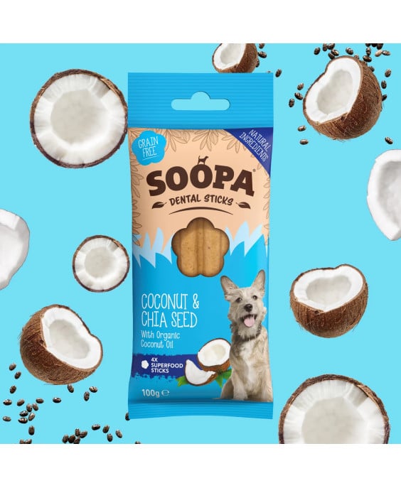 SOOPA Kokosų ir Čija sėklų dantų kramtukai šunims, 100gr