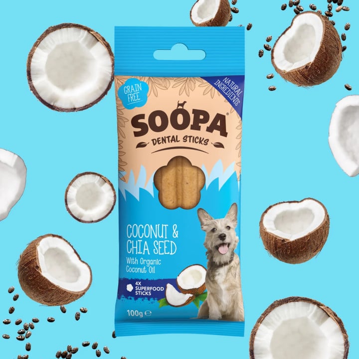 SOOPA Kokosų ir Čija sėklų dantų kramtukai šunims, 100gr