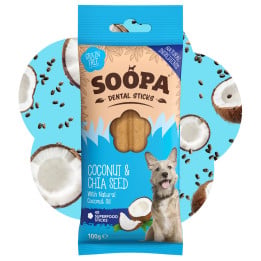 SOOPA Kokosų ir Čija sėklų dantų kramtukai šunims, 100gr