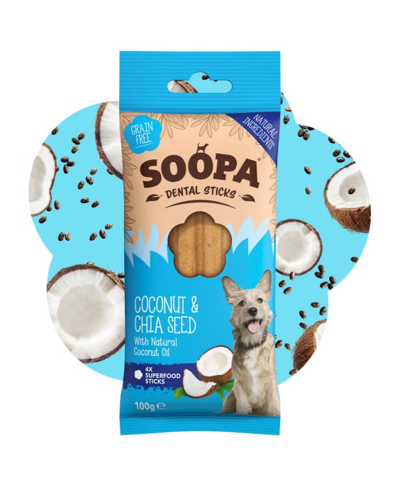 SOOPA Kokosų ir Čija sėklų dantų kramtukai šunims, 100gr