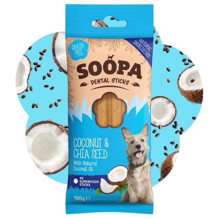 SOOPA Kokosų ir Čija sėklų dantų kramtukai šunims, 100gr