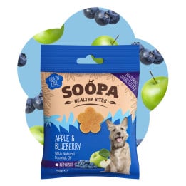 Obuolių ir mėlynių skanėstai šunims – Soopa Healthy Bites