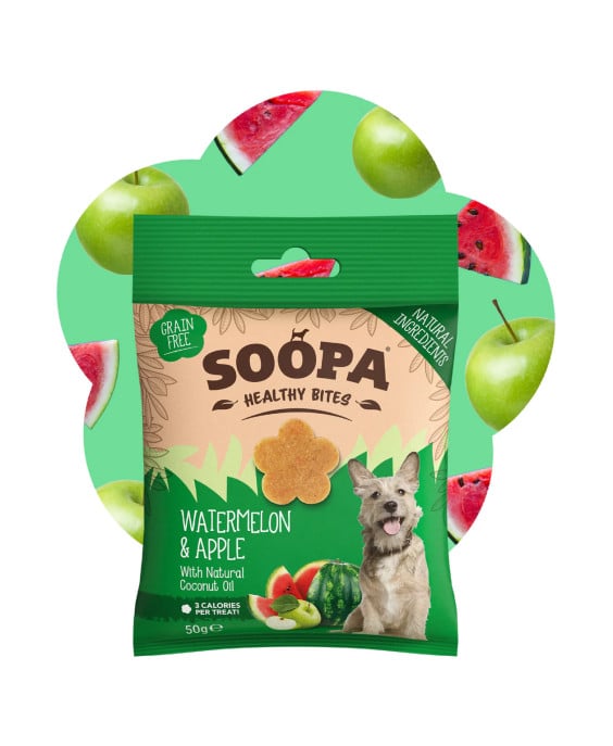Natūralūs arbūzo ir obuolių skanėstai šunims, SOOPA