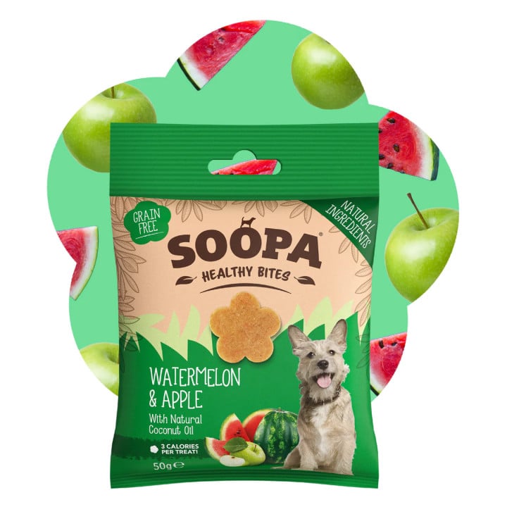 Natūralūs arbūzo ir obuolių skanėstai šunims, SOOPA