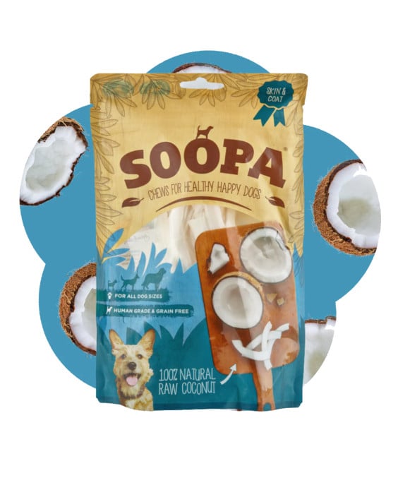 Natūralūs kokosų kramtukai šunims SOOPA - sveikai odai ir kailiui