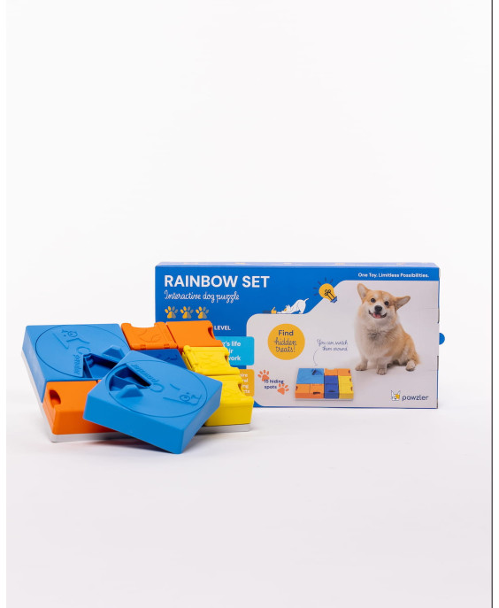 Pawzler interaktyvus lavinamasis žaislas-galvosūkis šunims Rainbow Set