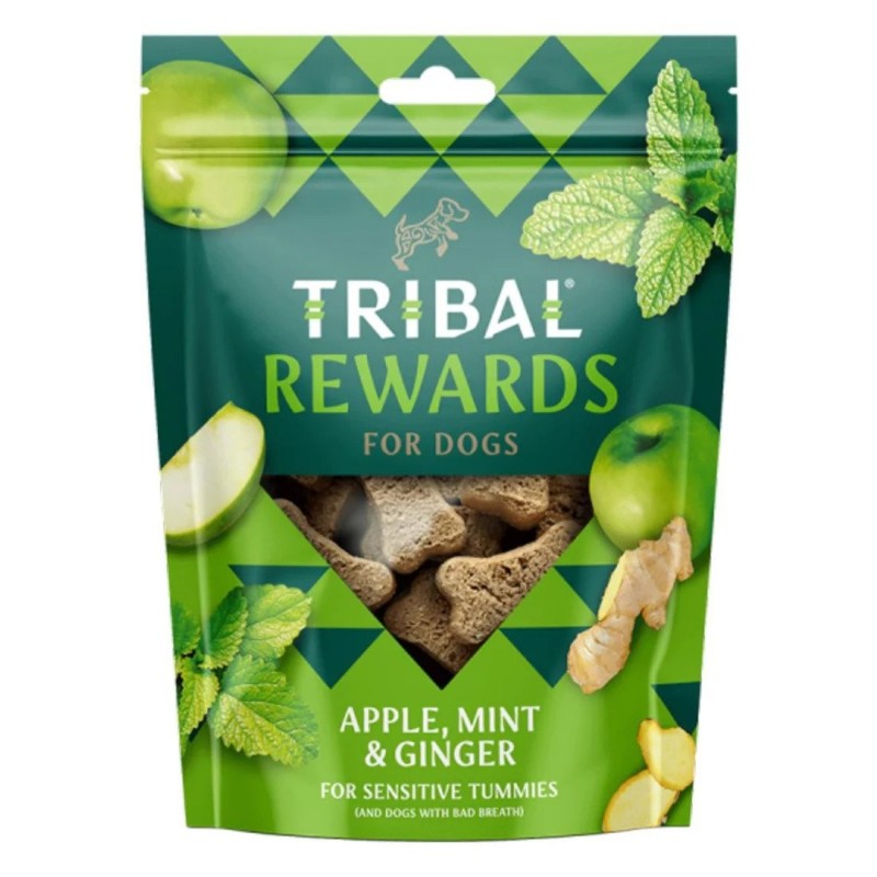 Skanėstai šunims su obuoliais, mėta ir imbieru „Apple, Mint & Ginger“ TRIBAL, 125g