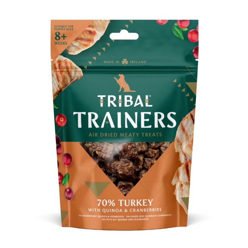 Kalakutienos ir spanguolių skanėstai dresūrai šunims „Turkey & Cranberry“, TRIBAL, 80g