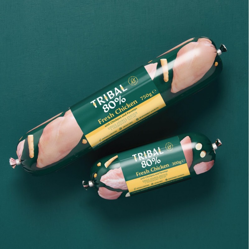 Produkto pavadinimas Šlapias maistas šunims su šviežia vištiena – Tribal Gourmet Sausage 80% Fresh Chicken Produkto pavadinimas Šlapias maistas šunims su šviežia vištiena – Tribal Gourmet Sausage 80% Fresh Chicken