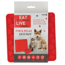 Laižymo kilimėlis šunims „Fun & Relax Lick Mat“, raudonas