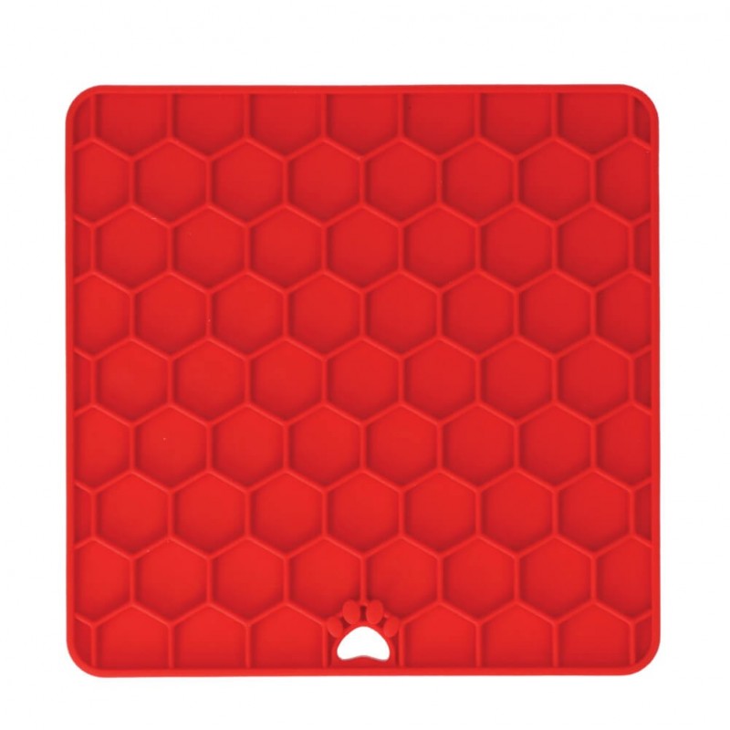 Laižymo kilimėlis šunims „Fun & Relax Lick Mat“, raudonas