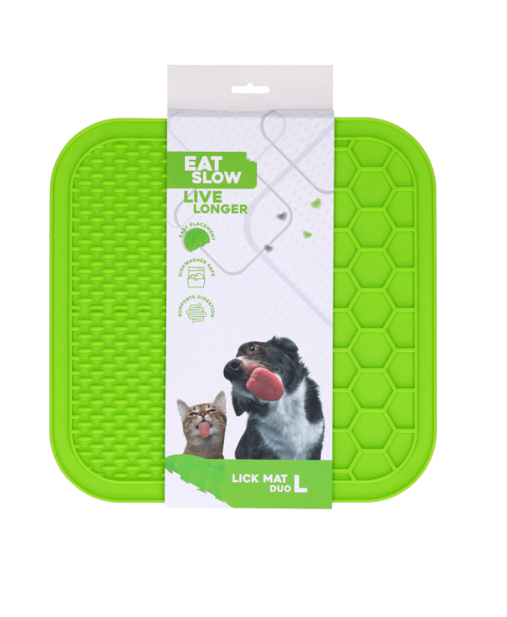 Laižymo kilimėlis šunims „Lick Mat Duo L Green“, žalias