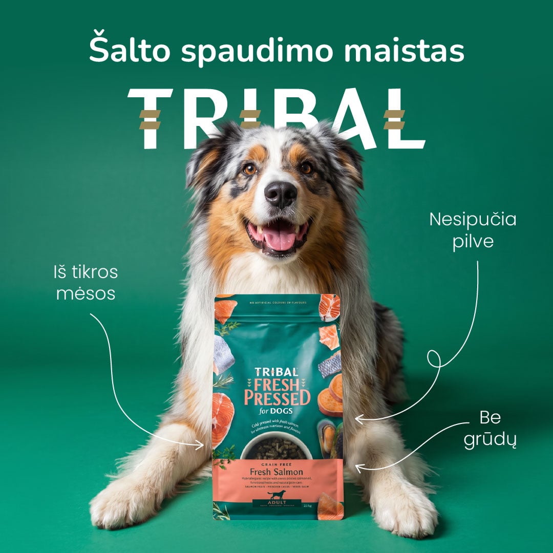 Šunelis su Tribal Fresh Pressed šalto spaudimo maisto pakuote